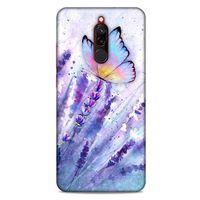 Xiaomi Redmi 8 Uyumlu Kılıf Mor Delisi (47) Crystal Flex Kılıf Kelebek