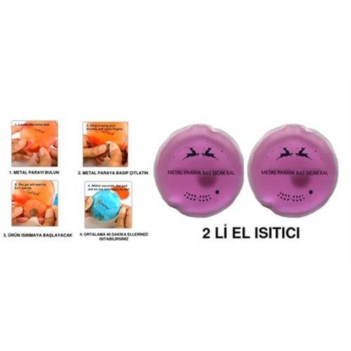 Pembe Ceylan Cep Sobası,El Isıtıcı,İki Adet Sıcak Su Torbası Pvc  9Cm