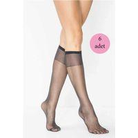 6 Adet Süper Ince 15 den Mat Pantolon Çorabı Siyah