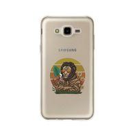 Samsung J7 Cool Lion Desenli Premium Şeffaf Silikon Kılıf