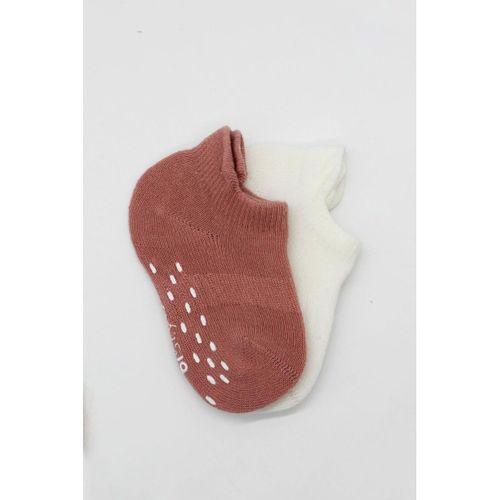 Bistyle 2'Li Sneakers Kaymaz Colours Penye Çorap BS20104 Ekru Pudra