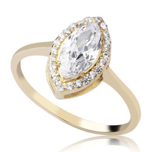 14 Ayar Altın Damla Taşlı Yüzük HSM10068