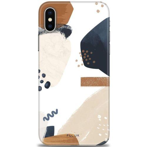 iPhone XS Kılıf HD Baskılı Kılıf - Bej + Tam Ekran Koruyucu