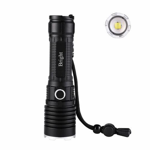 Bright Ght-5761 Xp90 Led 3 Mod Zoomlu Yağmur Suyu Geçirmez Şarjlı El Feneri 26650 Pilli