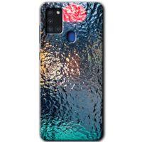Galaxy A21s Kılıf HD Desen Baskılı Arka Kapak - Blur Cam + Kırılmaz Cam