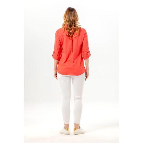 Uzun Kol Vual Avşar Yazlık Gömlek Mercan Mrcn