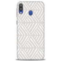 Samsung Galaxy A10S Kılıf HD Baskılı Kılıf - Gri Mozaik + Tam Ekran Koruyucu