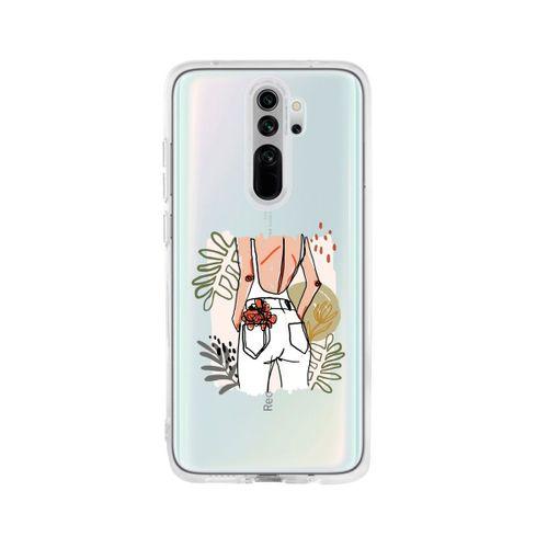 Redmi Note 8 Pro Beyaz Kot Tasarımlı Premium Şeffaf Silikon Kılıf
