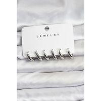 Gümüş Renk Pirinç Halka Kadın Küpe Seti