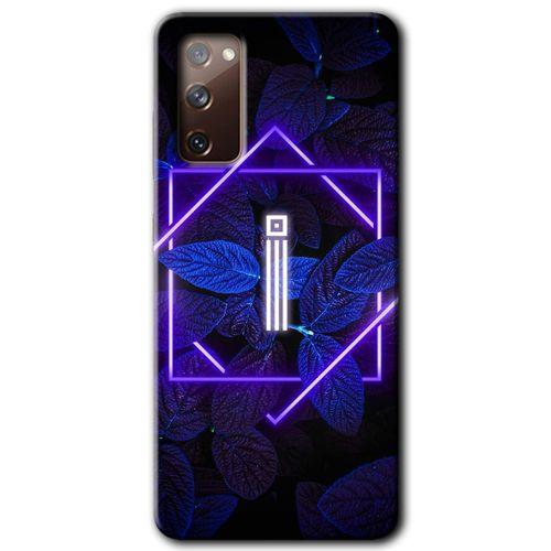 Galaxy S20 FE Kılıf HD Desen Baskılı Arka Kapak - Dark Neon Yaprak İ Harfi