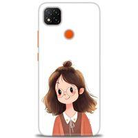 Xiaomi Redmi 9C Kılıf HD Baskılı Kılıf - Tatlı Kız + Tam Ekran Koruyucu