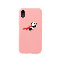 iPhone XR Uçan Panda Desenli Pembe Premium Lansman Kılıf
