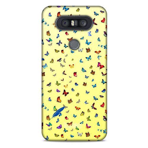 LG K41S - K51S Kılıf Kelebek Etkisi (14) Lansman Kılıf Kırmızı Krem