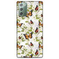 Samsung Galaxy Note 20 Kılıf Kelebek Etkisi (40) Fit Silikon Kılıf Yeşil Kırmızı