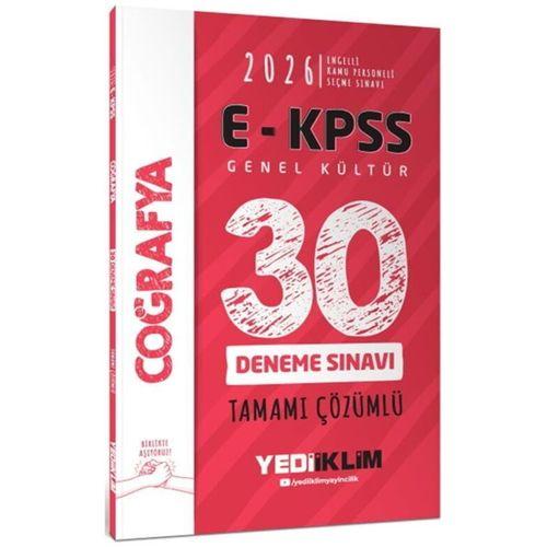 2026 E KPSS Tüm Adaylar İçin Genel Kültür Coğrafya Tamamı Çözümlü 30 Deneme Sınavı Yediiklim Yayınları