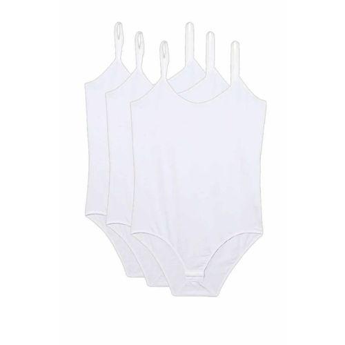 3 Adet İp Askılı Kadın Çıtçıtlı Body Beyaz