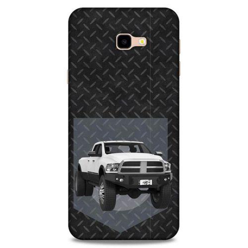 Lopard Samsung Galaxy J4 Plus Uyumlu Kılıf PickUpX (20) Koruyucu Kılıf Beyaz Gümüş