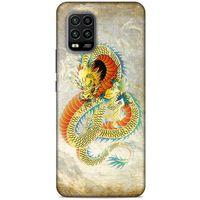 Xiaomi Mi 10 Lite Kılıf Dragons (21) Koruyucu Kapak Ejderha Dövme Sarı