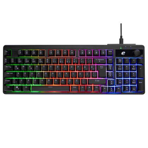 ACER eMachines, EAK860, Siyah, USB Kablolu, Rainbow Backlight, Membran Tuşlar, Türkçe Q, 100 Tuşlu, Gaming Klavye