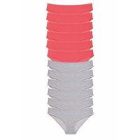12 adet Süper Eko Set Likralı Kadın Slip Külot Fuşya Gri