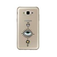 Samsung J7 Nazar Göz Desenli Premium Şeffaf Silikon Kılıf