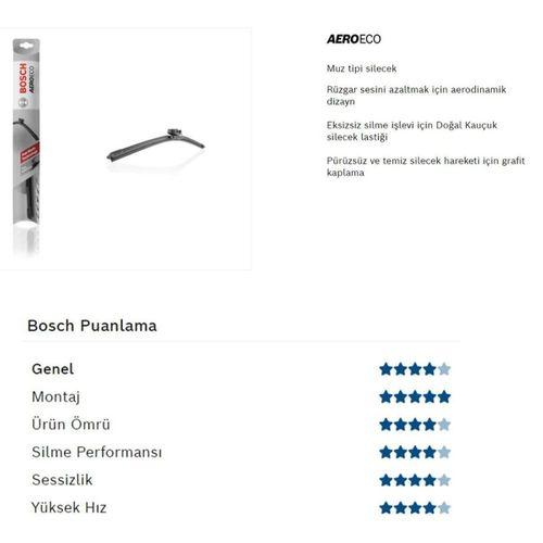 Bosch Aeroeco Muz Silecek Takımı Fiat Panda 2004-2012 ile uyumlu