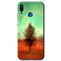 Huawei P20 Lite Kılıf Baskılı Kapak - Outlines Paint + 5D Tam Kaplayan Cam