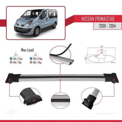 Nissan Primastar 2001-2014 Arası ile uyumlu FLY Model Ara Atkı Tavan Barı GRİ 3 ADET BAR