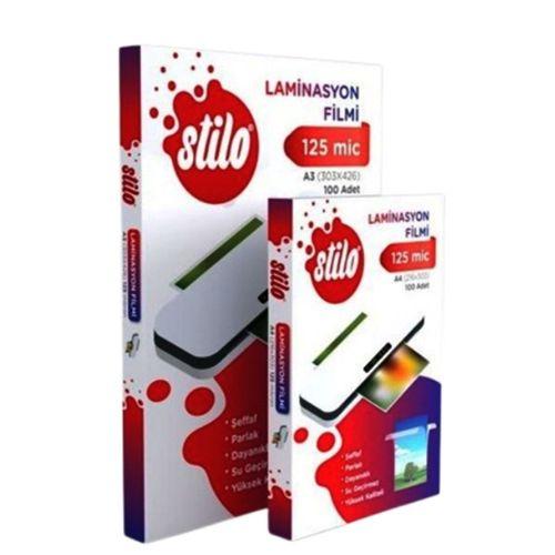 Stilo Laminasyon Film A4 125Mic 100Lü PVC Kaplama Kağıdı