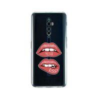 Oppo Reno 2Z Hello Kiss Desenli Premium Şeffaf Silikon Kılıf