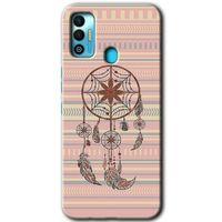 MRCİLETİSİM Tecno Spark 7T Kılıf HD Desen Baskılı Arka Kapak+Temperli Cam - Mandala Retro