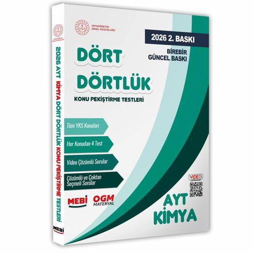 2026 YKS-AYT MEBİ-OGM Dört Dörtlük Kimya Pekiştirme Testi A4 Renkli Soru Bankası BASKI ÜCRETİ