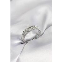 Gümüş Renk Başak Model Zirkon Taşlı Kadın Yüzük