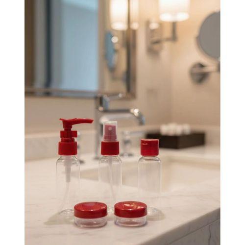 5’li Seyahat Boy Kozmetik Şişe Seti 30 Ml Çantalı Organizer