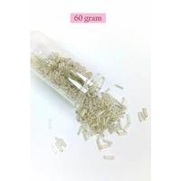 Uzun Boru Kesme Boncuk Çap 2mm Uzunluk 10 mm - 60 Gram - Gümüş - BNC271