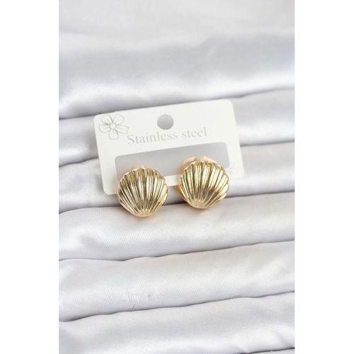 316L Çelik Gold Renk Deniz Kabuğu Model Kadın Küpe