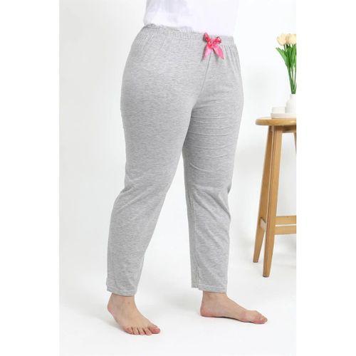 Kadın Pamuklu Büyük Beden Alt Pijama Gri