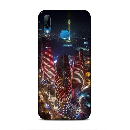 Huawei P20 Lite Uyumlu Kılıf Azarbaijan (33) Hybrid Kılıf Kuleler Gece