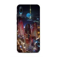 Huawei P20 Lite Uyumlu Kılıf Azarbaijan (33) Hybrid Kılıf Kuleler Gece