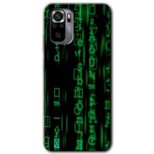 Xiaomi Redmi Note 10 Kılıf Baskılı Kapak - Matrix + 5D Tam Kaplayan Cam