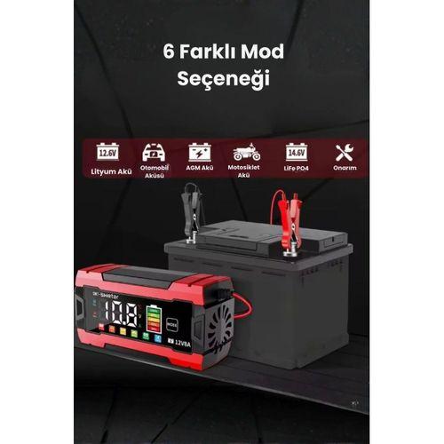 12v 8a Akıllı Akü Şarj Cihazı 12v 8a Lcd Ekranlı Pulse Repair Otomatik Akü Şarj & Desülfatör