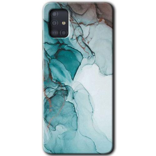 MRCİLETİSİM Samsung Galaxy A51 Kılıf Baskılı Kapak - Buzul Mermer +Tam Ekran Koruyucu