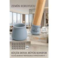 Silikonlu Sandalye Ayak Koruyucu – Sessiz ve Çiziksiz Kullanım, 40’lı Set GRİ 723002