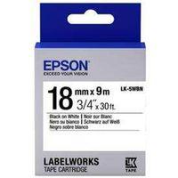 Epson Lk-5wbn Standart Beyaz Üzeri Siyah 18mm 9metre Etiket
