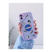 iPhone 11 Lila Kamera Lens Korumalı Nasa Desenli Lüx Telefon Kılıfı