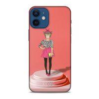 Apple iPhone 12 Mini Kılıf FunnyMaX (9) Kılıf Gül Kurusu Maymun