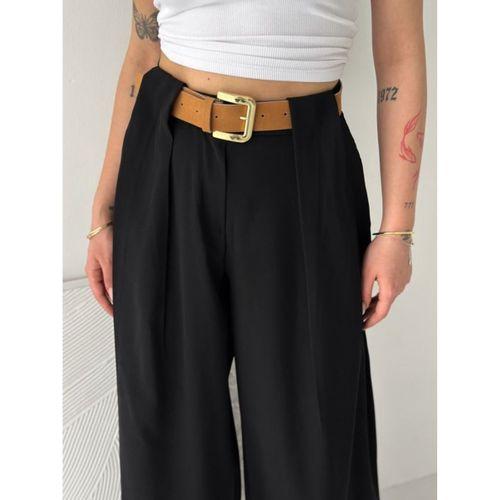 Kadın Pileli Kemerli Pantolon