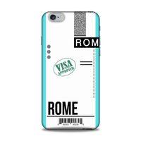 Apple iPhone 6 Plus Kılıf Uçak Bileti Rome Arka Kapak Koruma Desenli Full Koruyucu