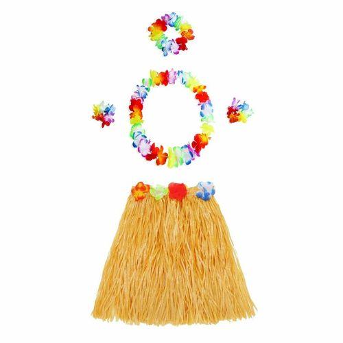 Hawaii Kolye Etek Taç Ve Bileklik Seti Turuncu