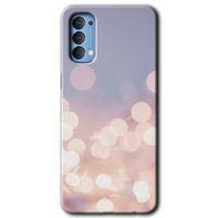 Oppo Reno 4 Kılıf Baskılı Kapak - Blur Lights + 5D Tam Kaplayan Cam